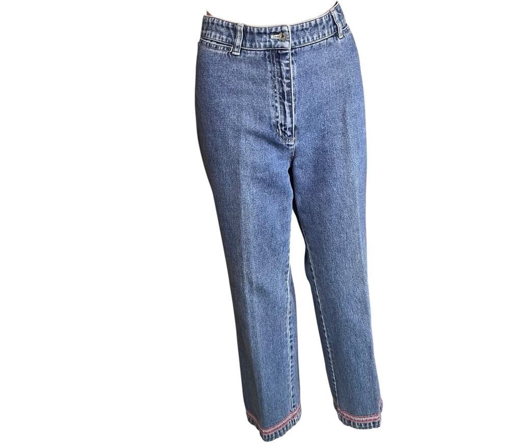Lauren Jeans Petite Cropped Decorative Hem Jeans 12P Coastal Cowgirl Western